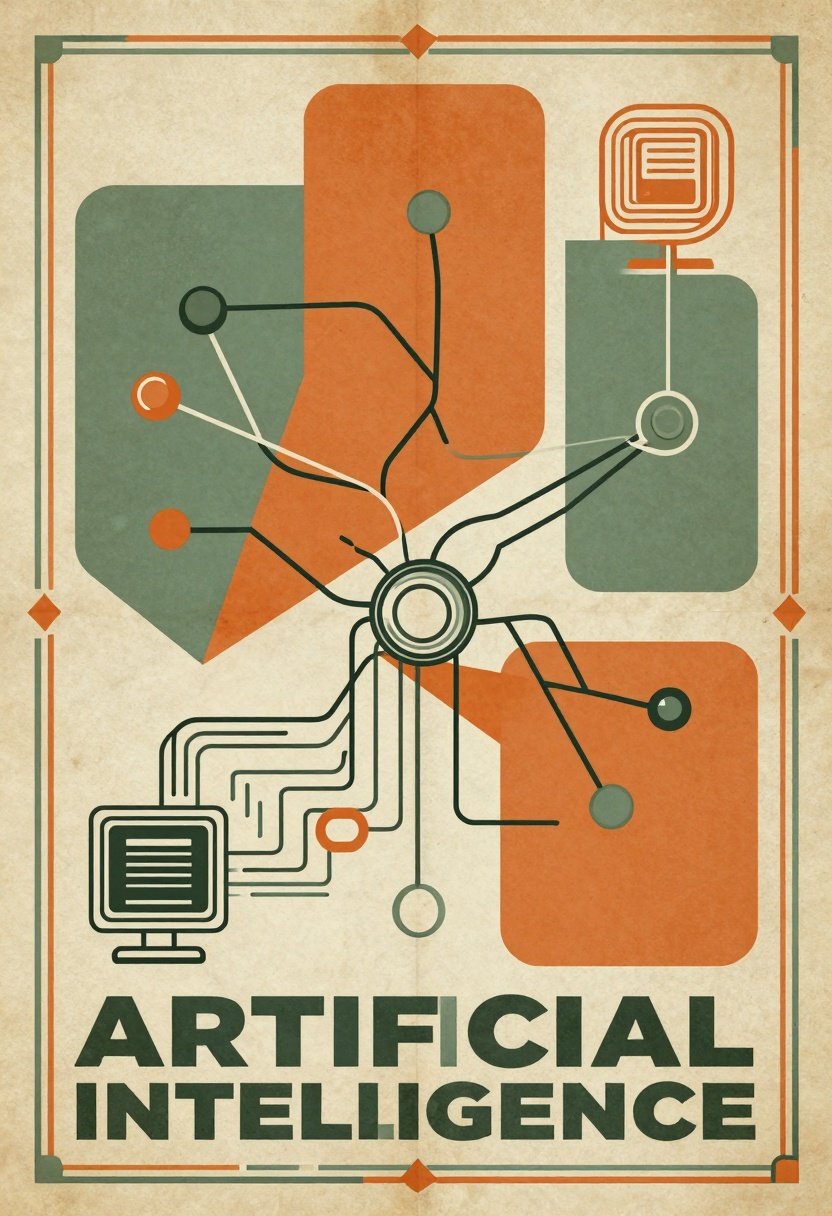Vintage-style AI poster with retro design