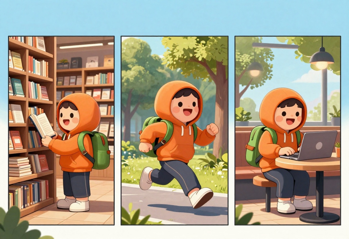 Character appearing consistently across different scenes
