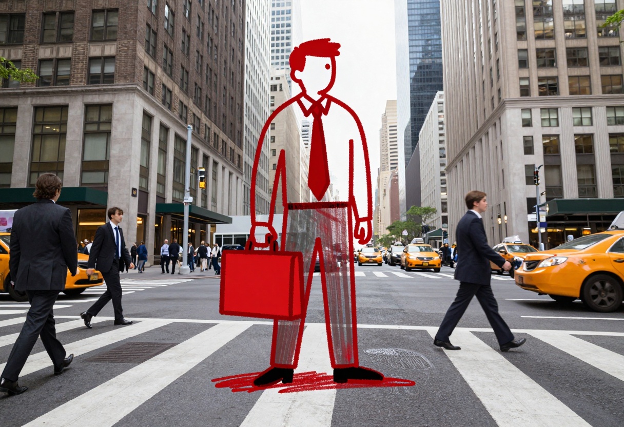 Hand-drawn character in realistic environment