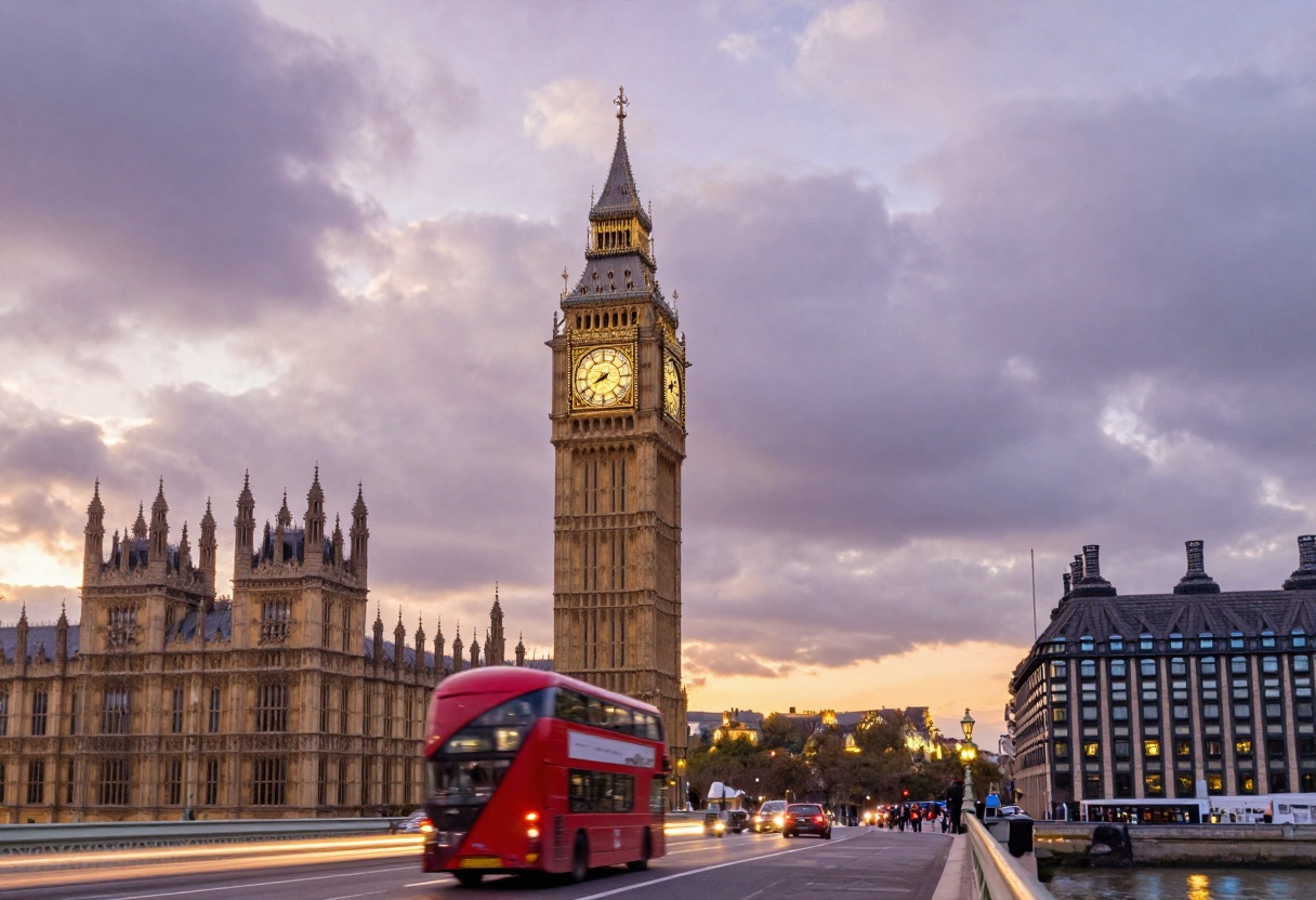 Landmark photograph with dramatic lighting