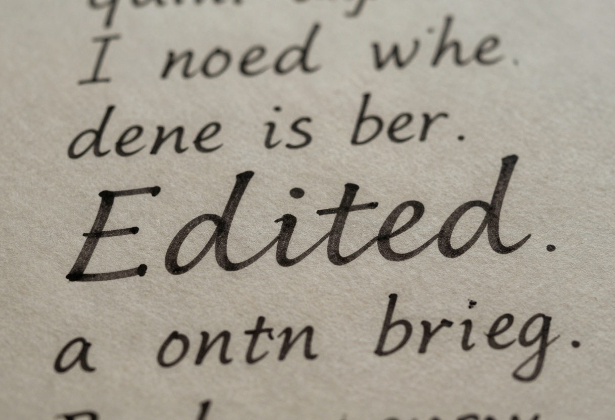 Text editing result showing natural modification