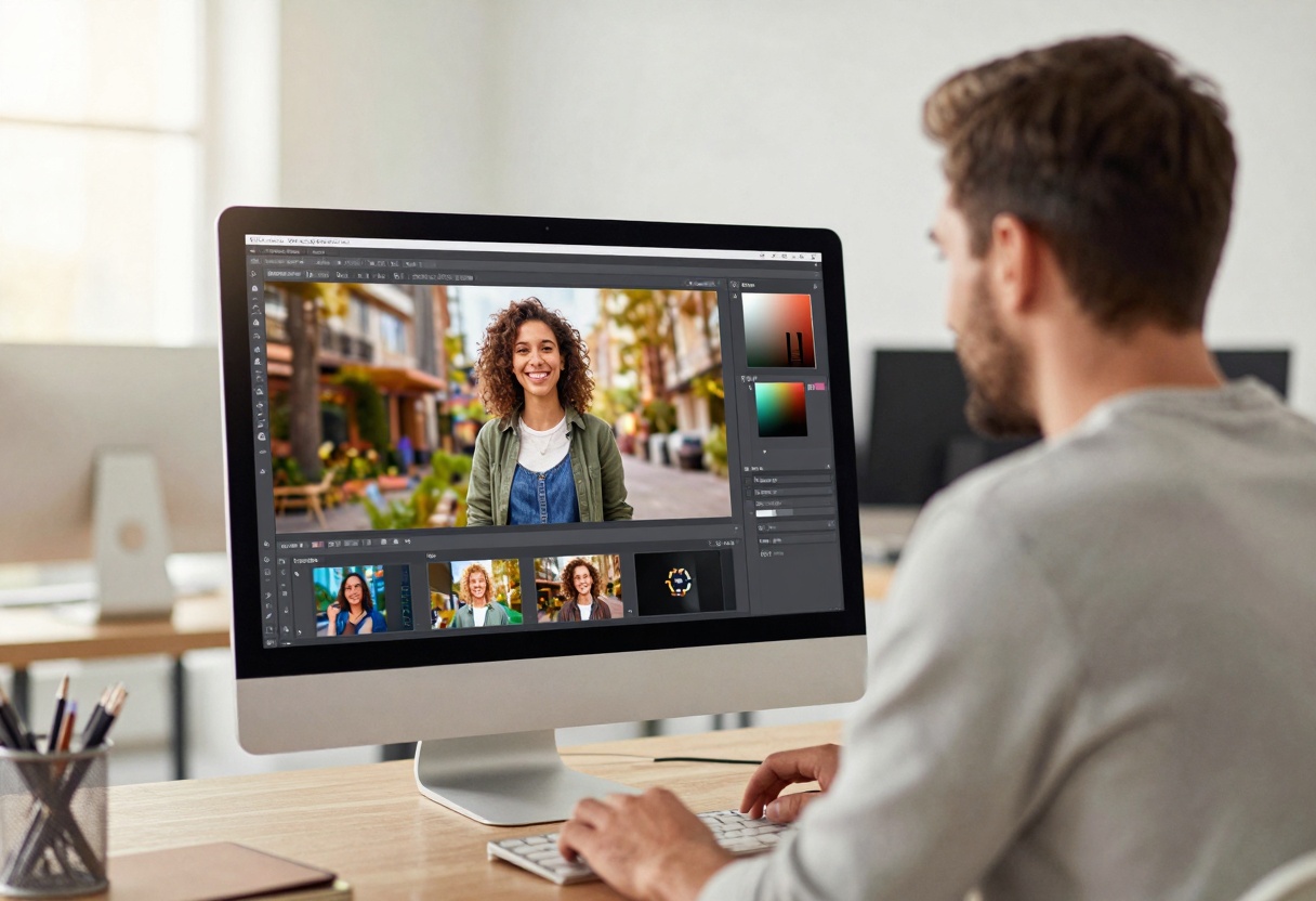 Creator reviewing AI outputs with content rating panel
