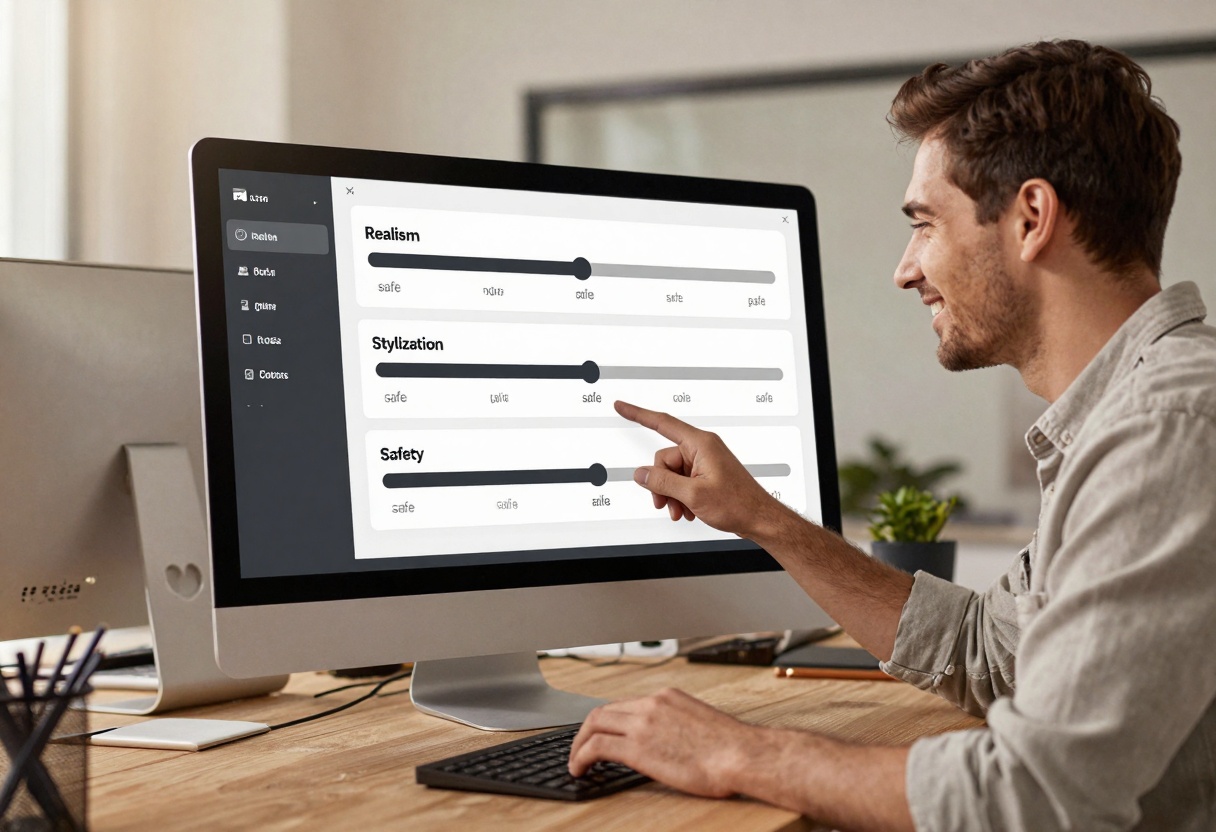 Privacy shield concept next to an AI workspace