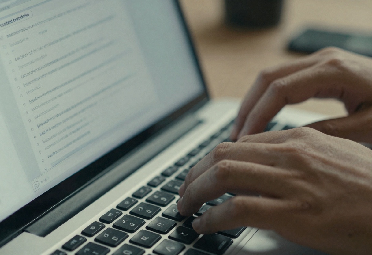 Hands typing a safe prompt with boundaries tooltip