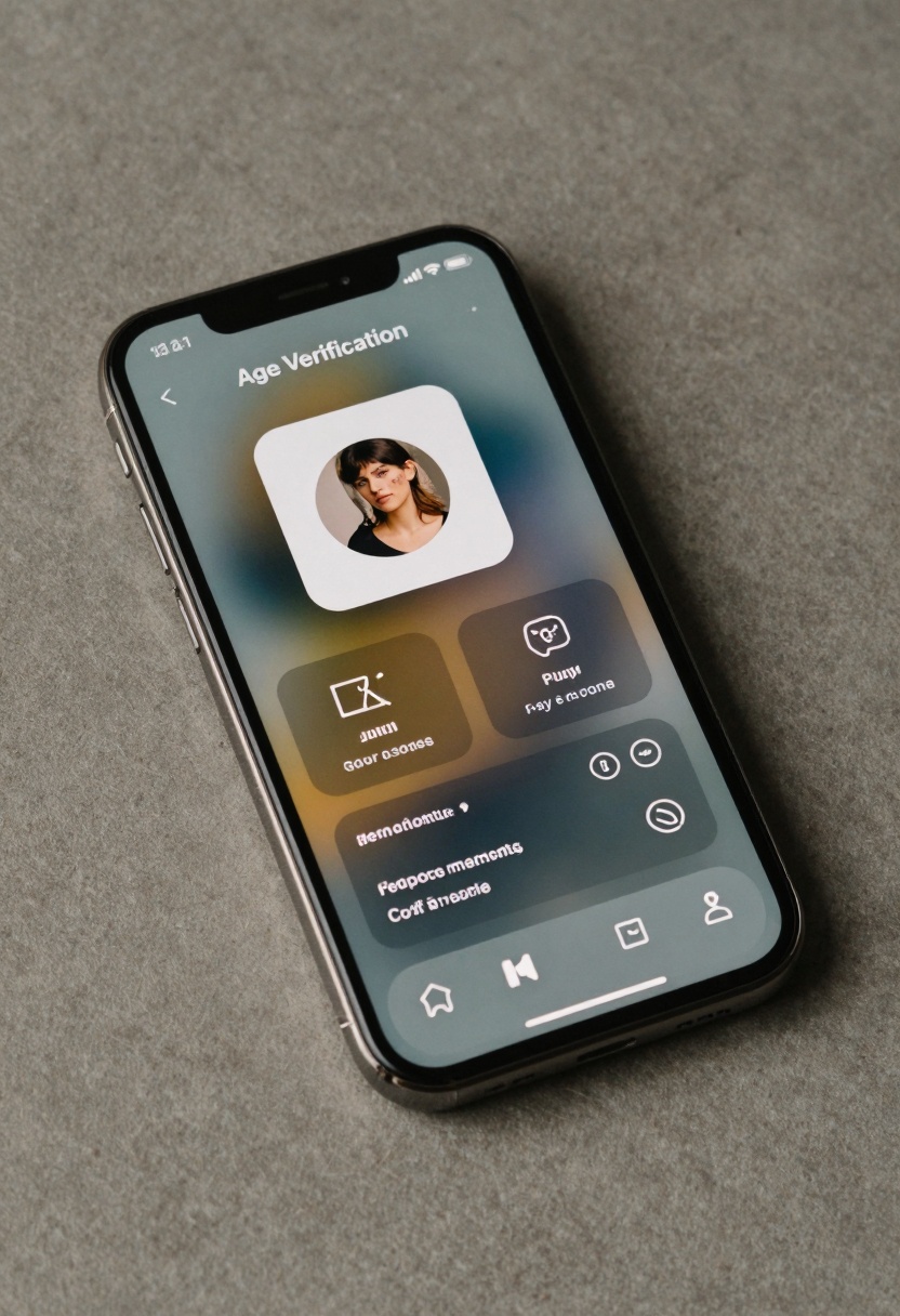 Smartphone showing age verification and content controls
