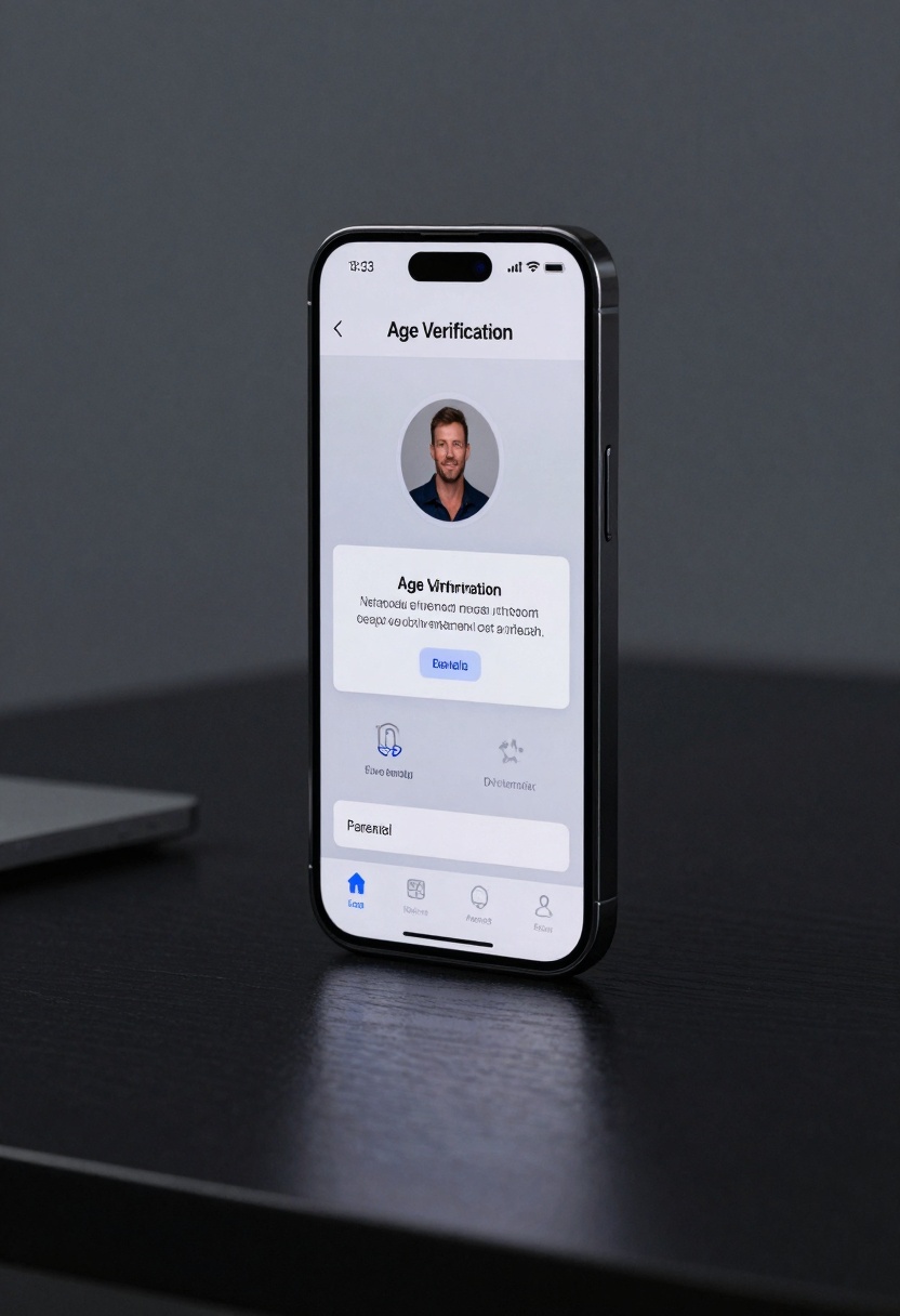 Phone showing a generic age verification lock screen