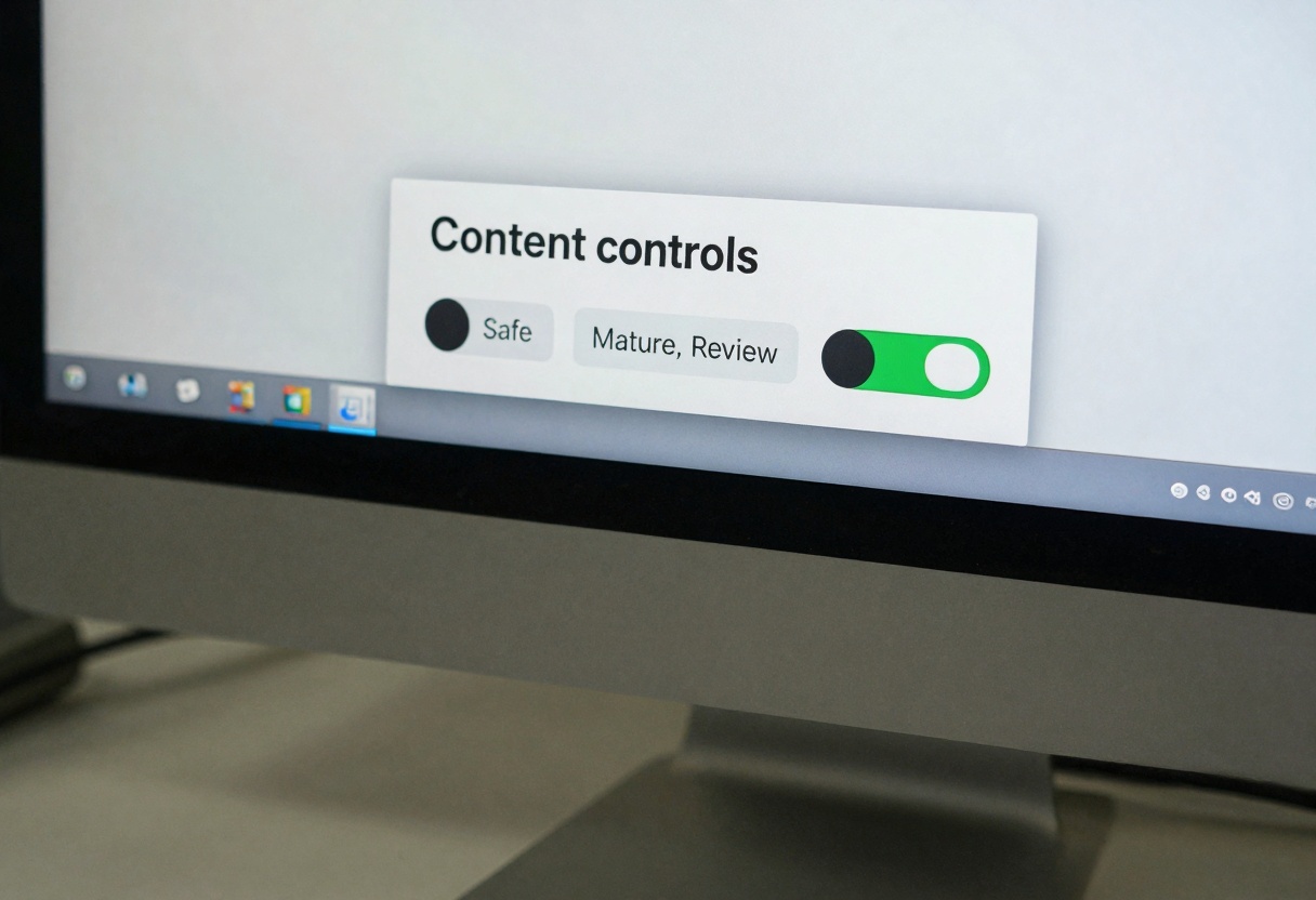 Content controls panel with safe and review toggles