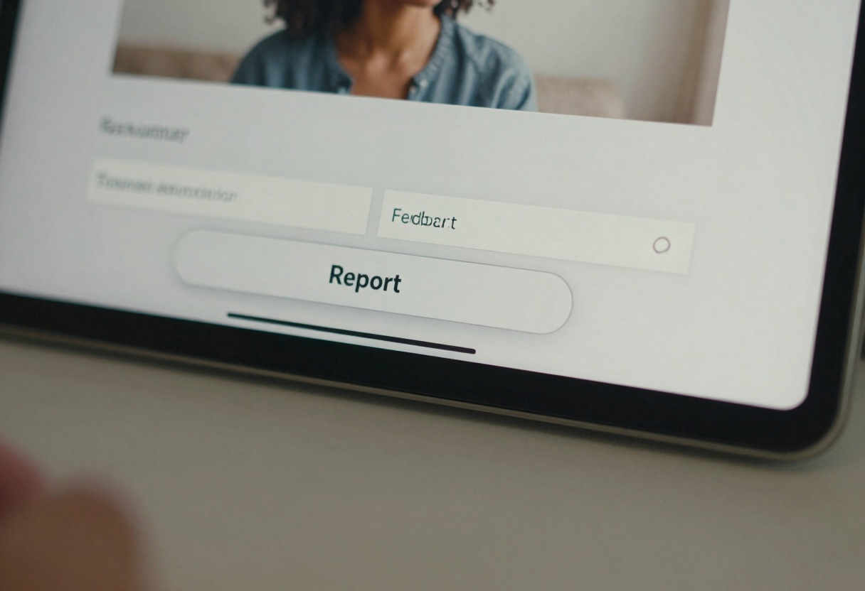 Report button and feedback form in a web app