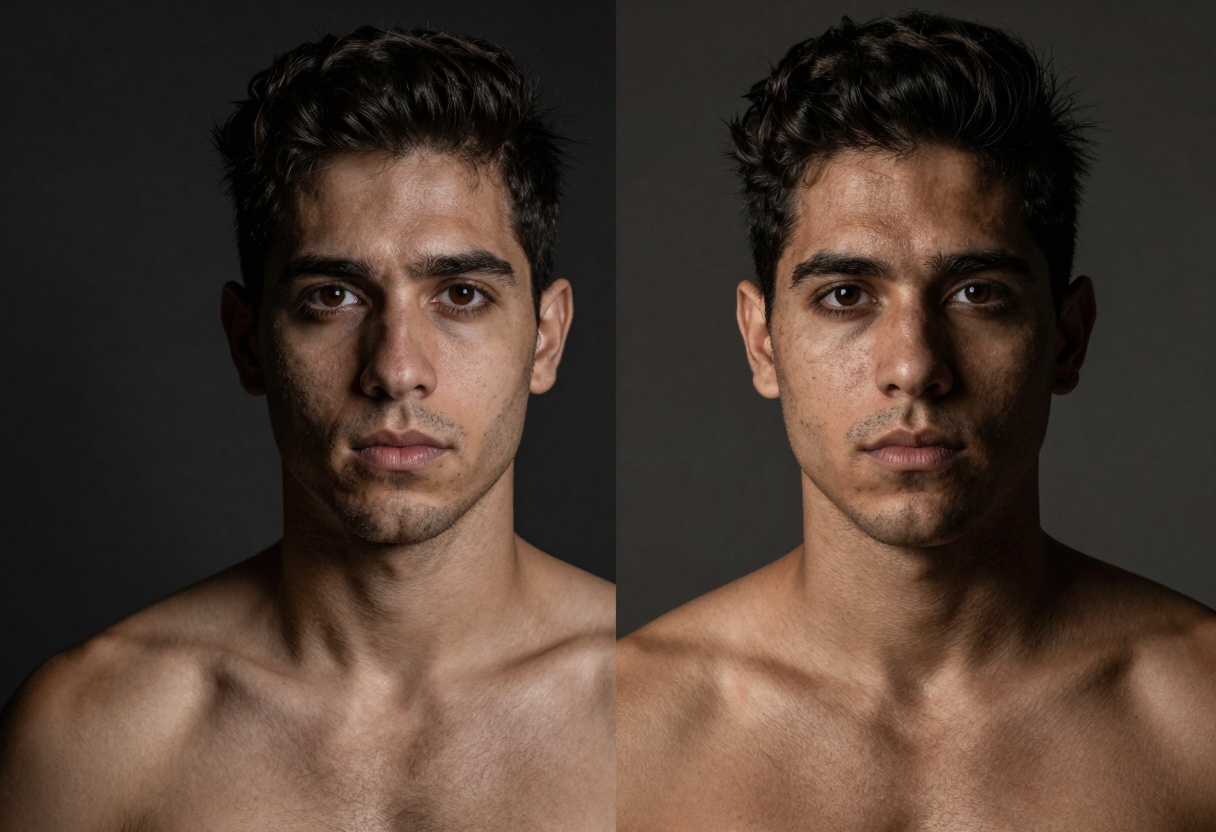 Before and after AI editing