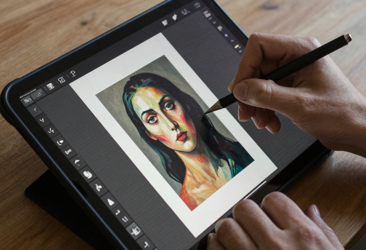 Tablet editing with PicassoIA