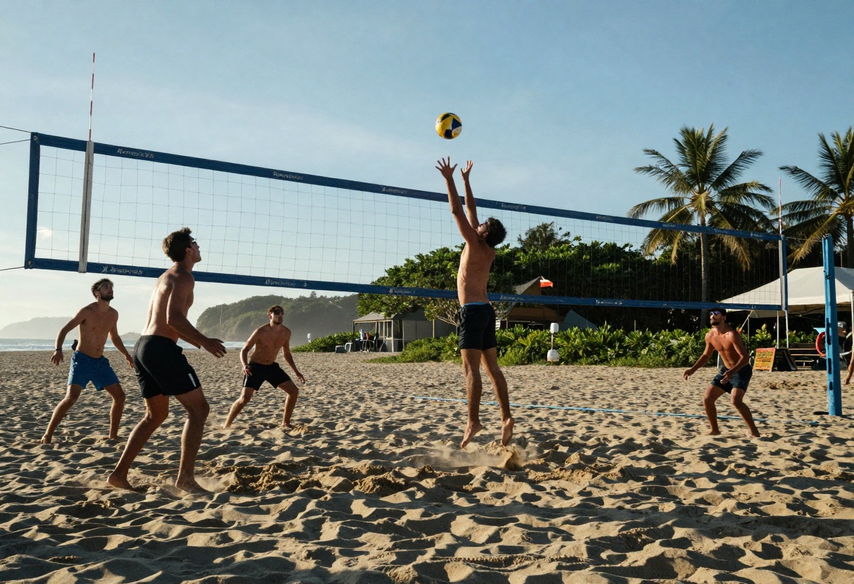 Active beach lifestyle scene