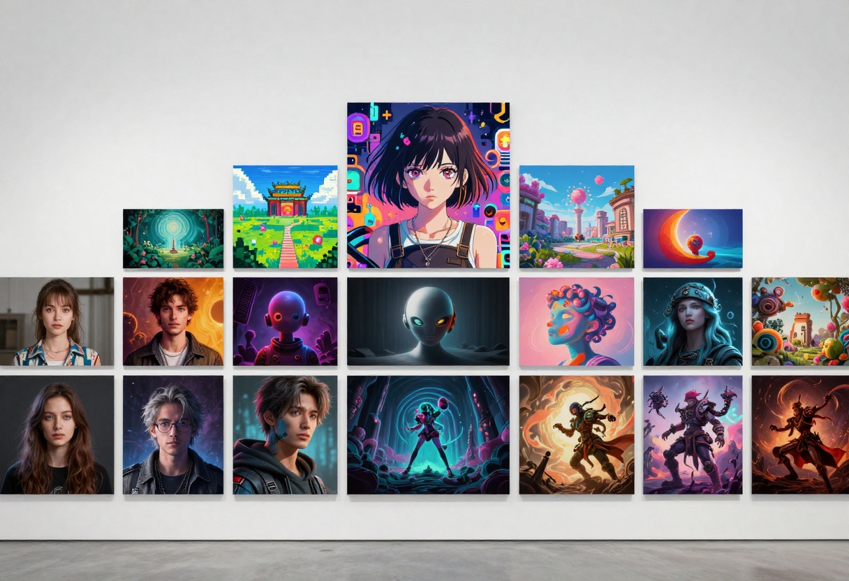Grid Showcase of AI Generated Artwork