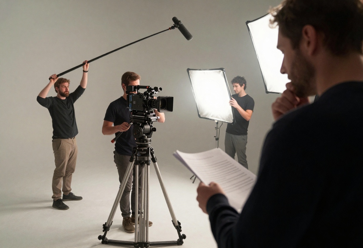 Collaborative film crew at work