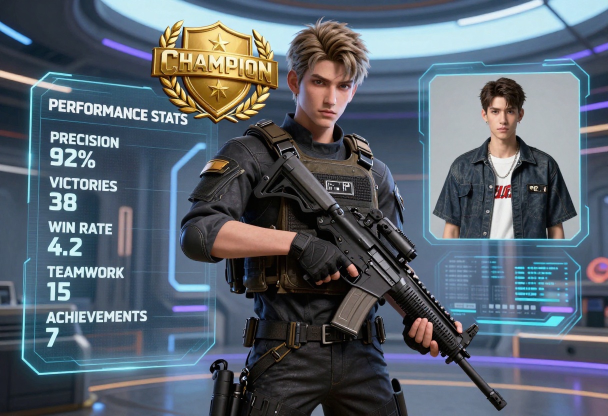 Game character MVP showcase with stats