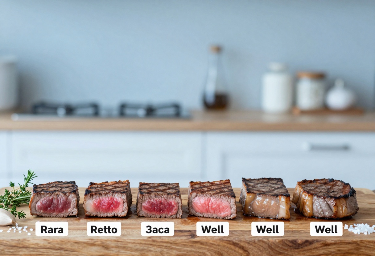 Steak doneness progression guide