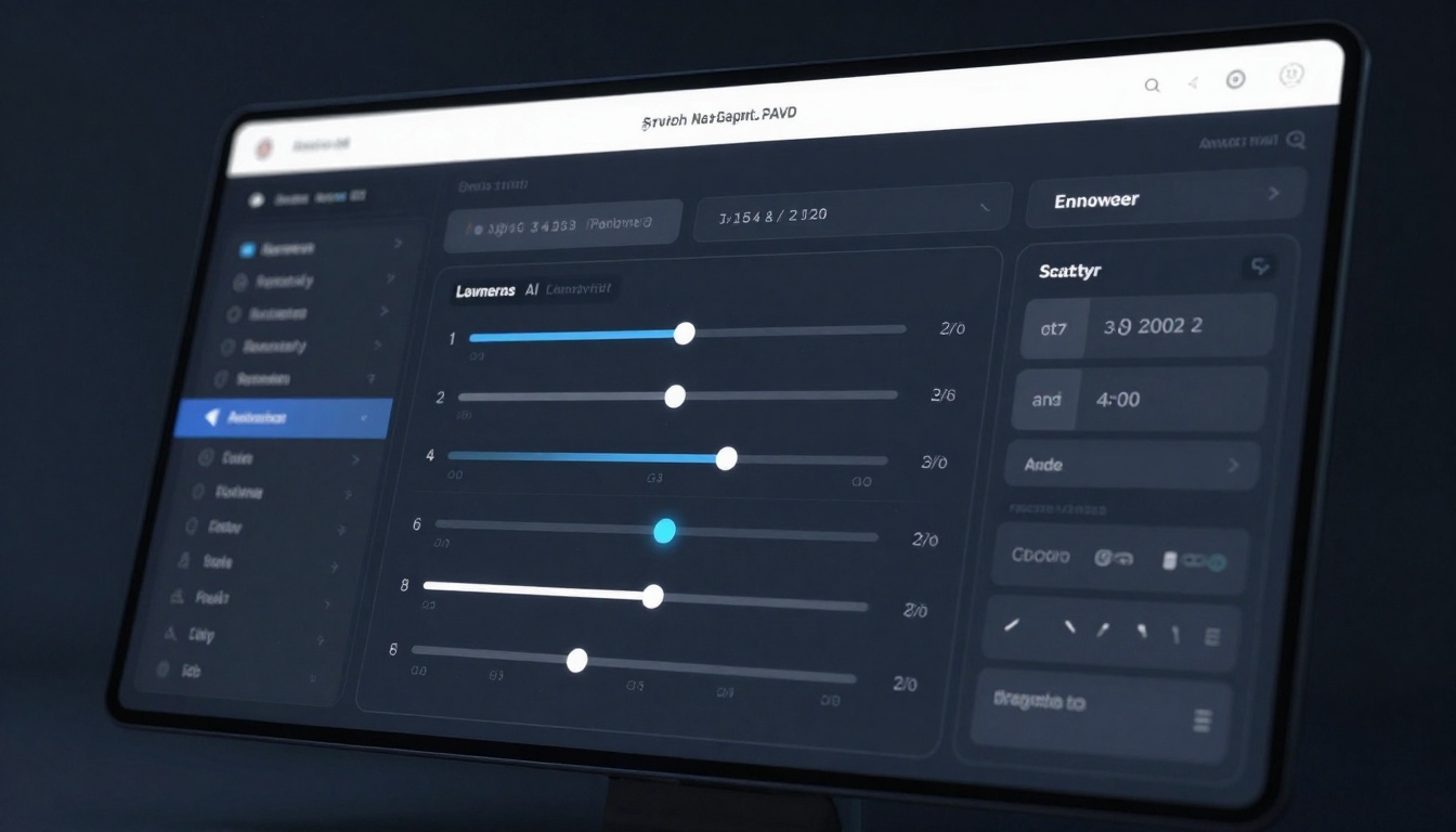 Advanced dashboard with detailed parameter controls and settings