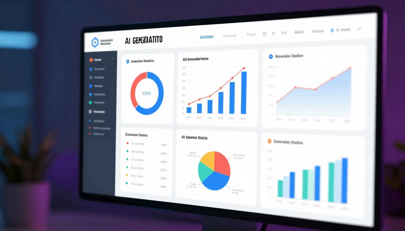 Data visualization dashboard showing trends and generation statistics