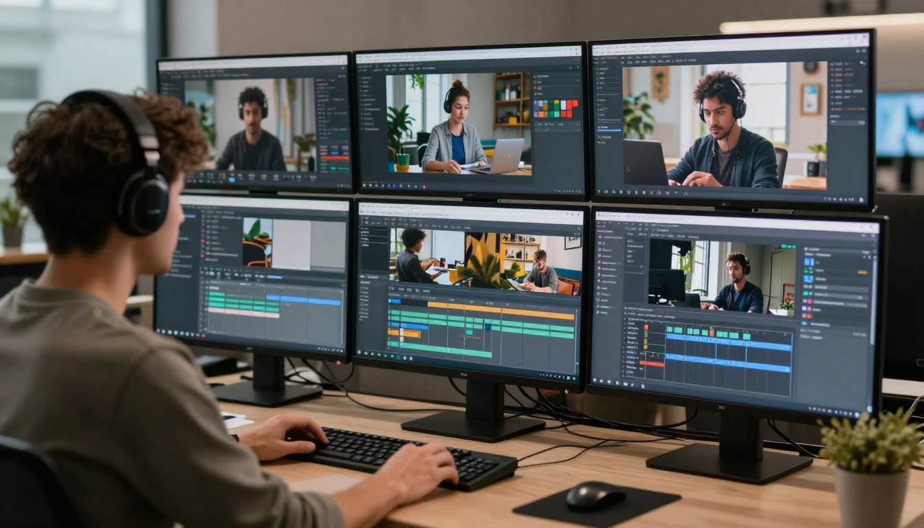Content creator managing multiple AI generation projects simultaneously