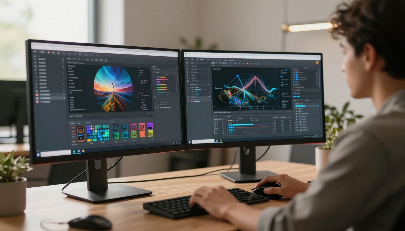 Creative professional working at modern desk