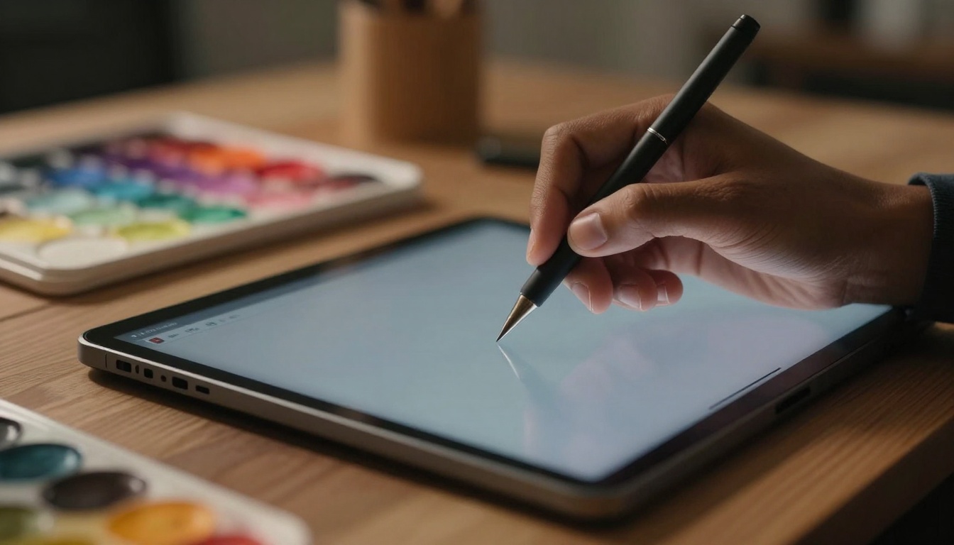 Designer sketching ideas with AI assistance