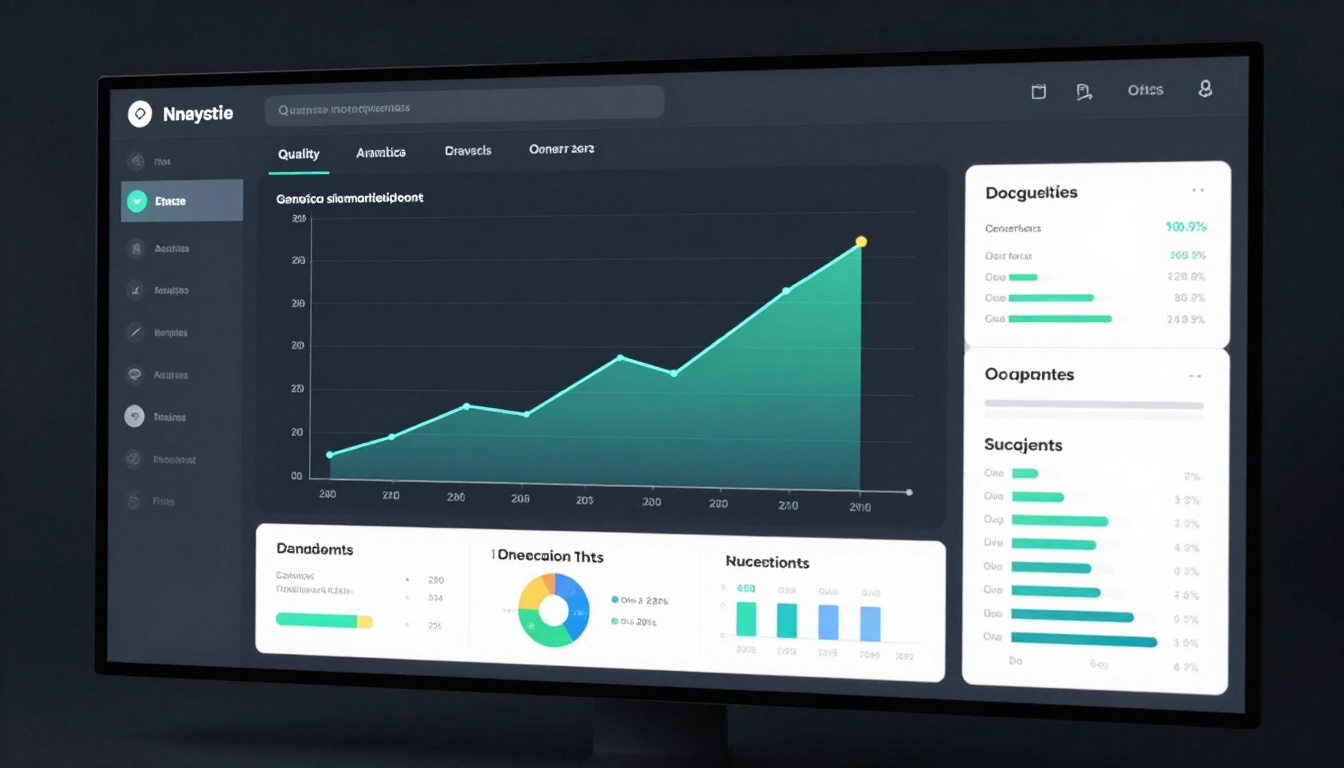 Success metrics dashboard with achievement visualization