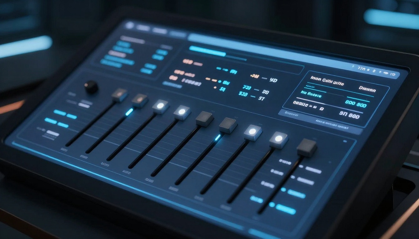 Control panel interface with sliders and adjustment parameters
