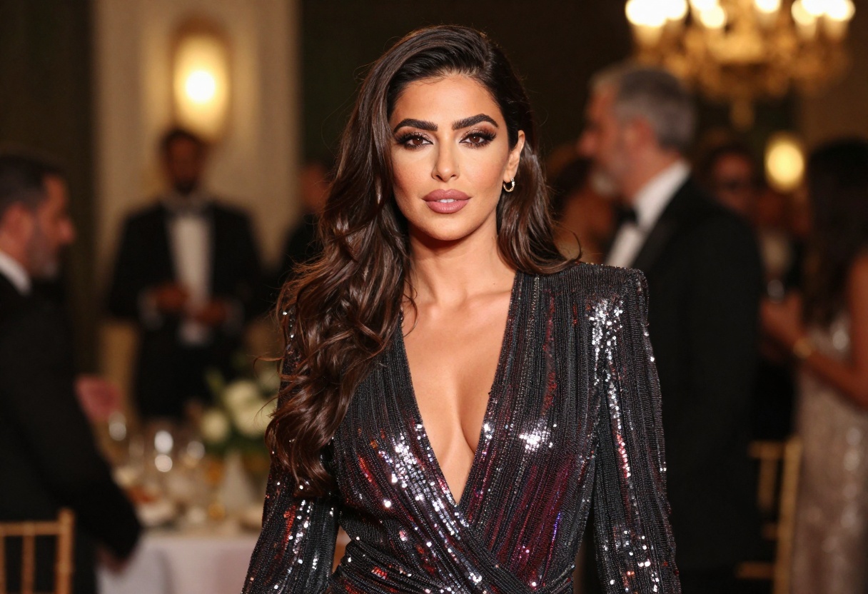 Glamorous portrait with luxury event aesthetic