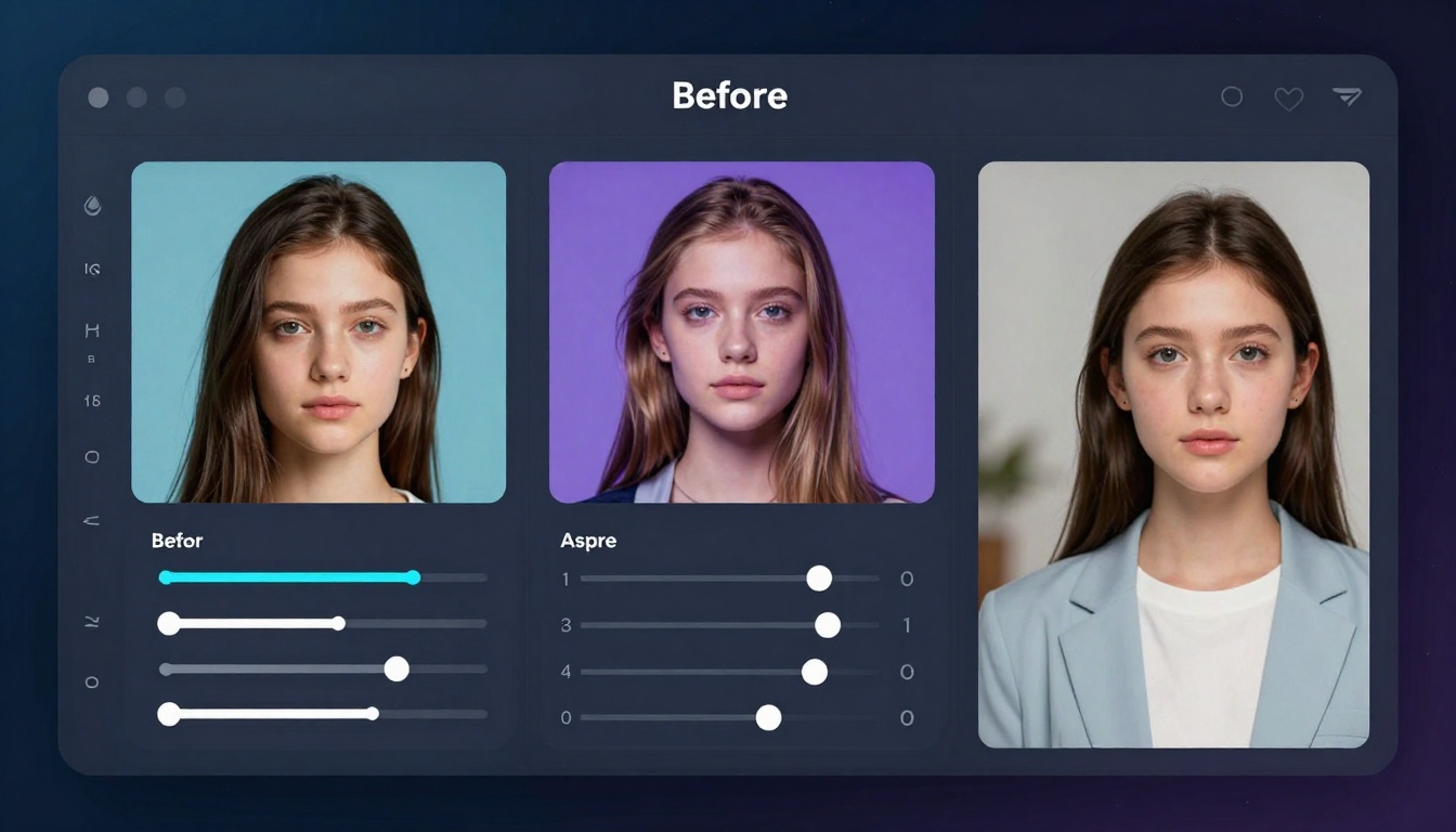 AI avatar customization interface showing various controls