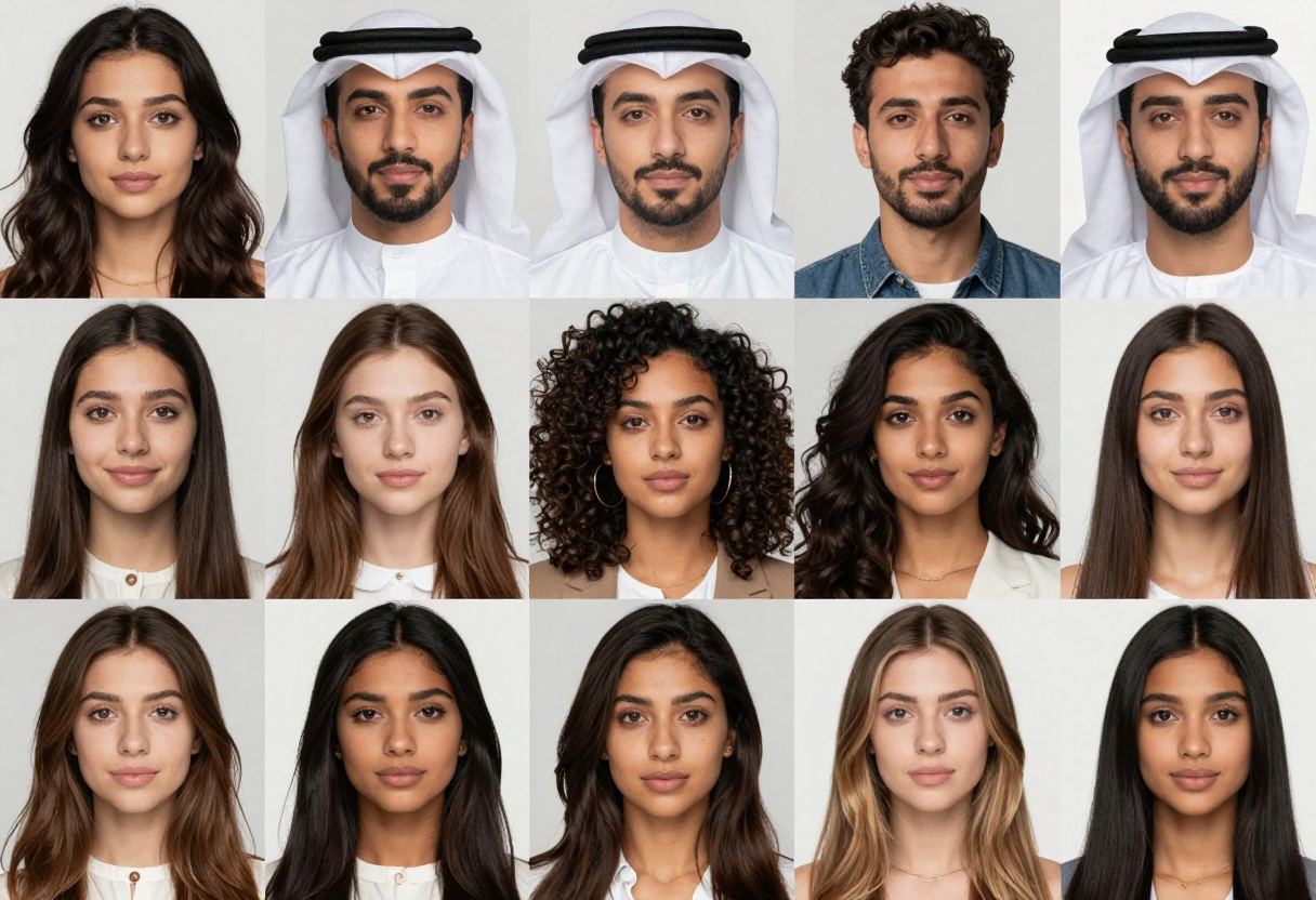 Collection of diverse AI avatars representing global backgrounds