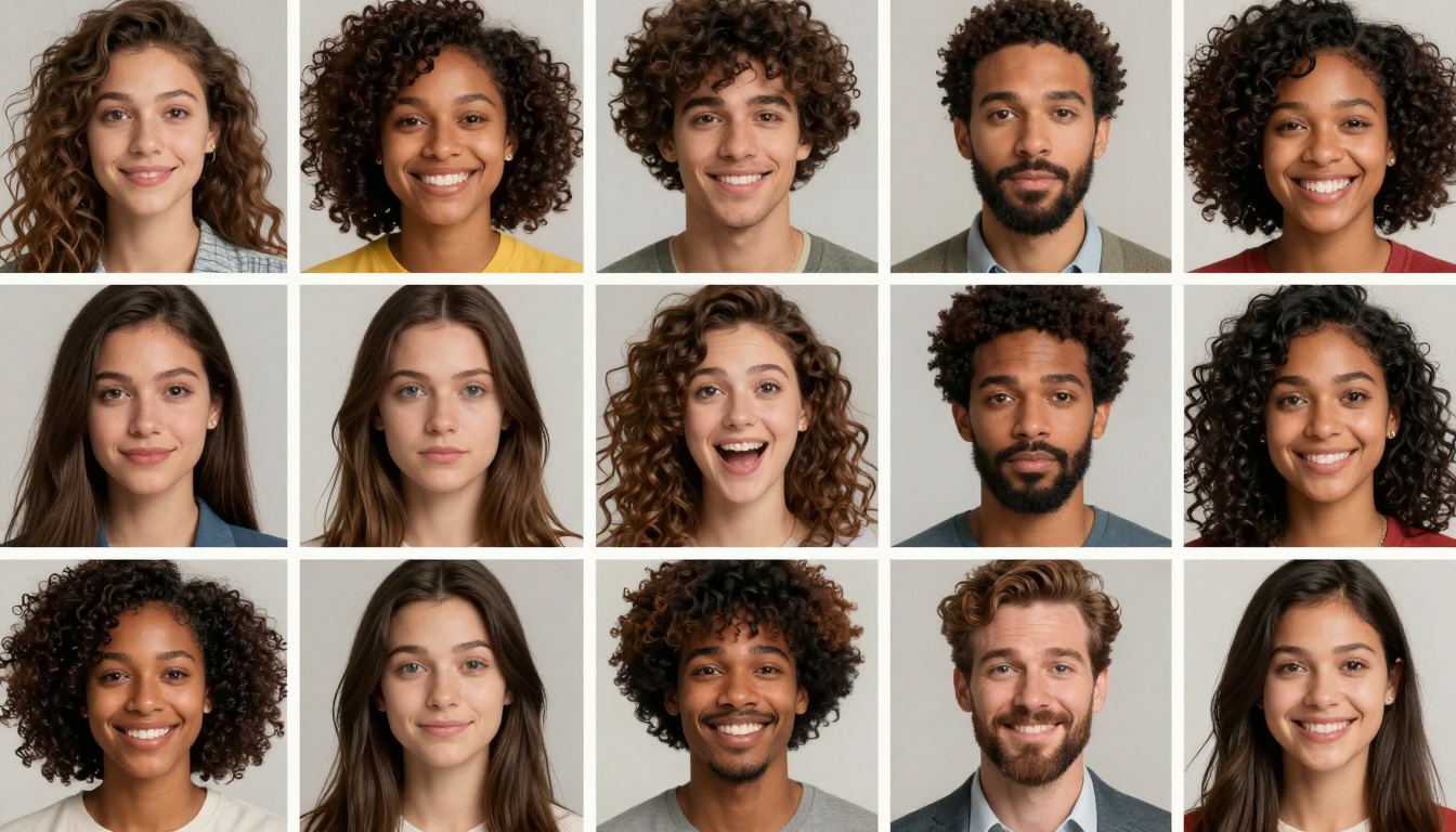 AI avatar showing range of facial expressions AI avatar showing range of facial expressions