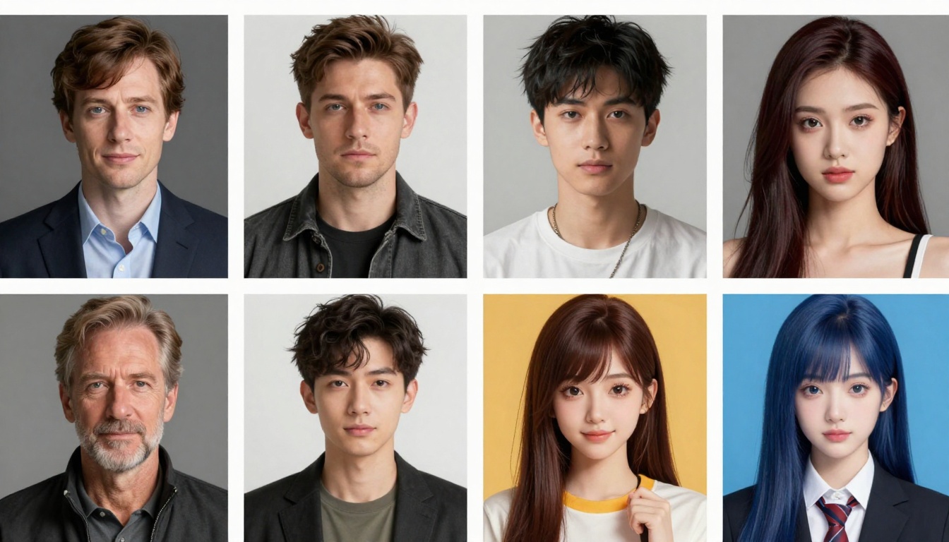Comparison of AI character styles