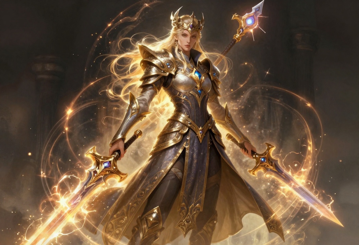 Fantasy character with magical elements