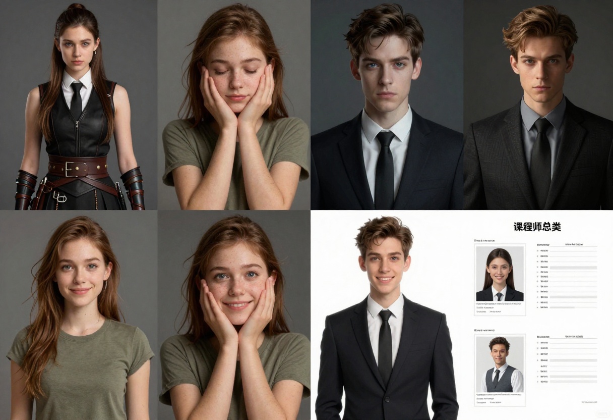 Character personality variations showing different expressions