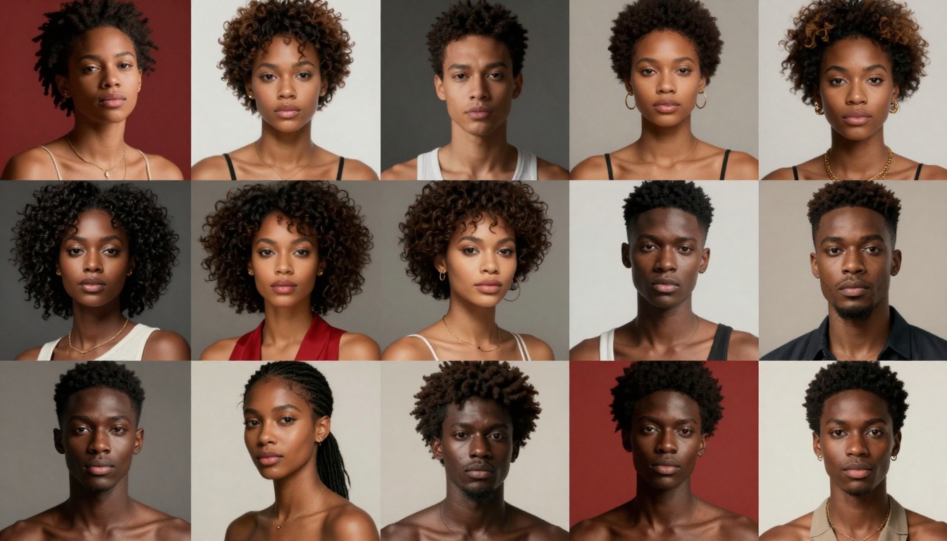 Multiple portrait variations in different styles Multiple portrait variations in different styles