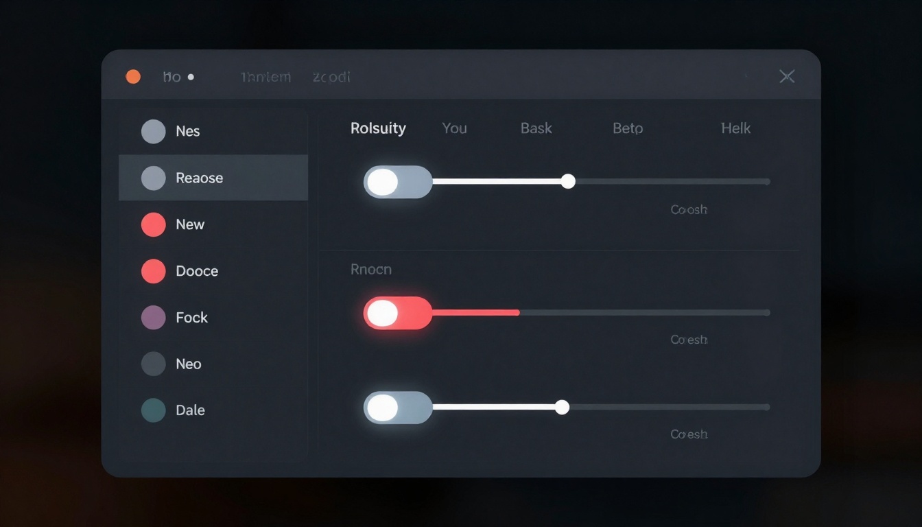 Settings interface showing resolution and quality controls