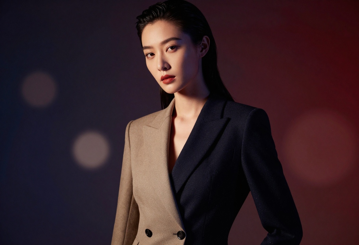 Artistic fashion portrait with dramatic lighting