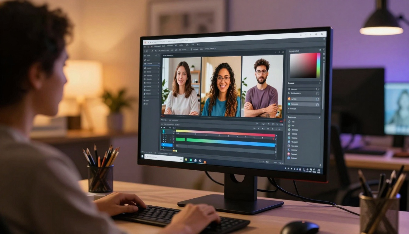 Modern AI workspace for adult content creation