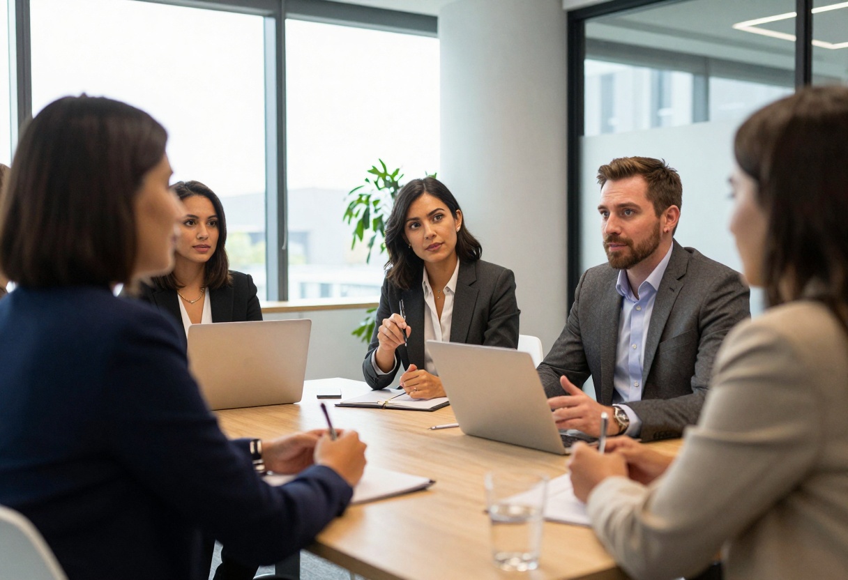 Professional business meeting scene