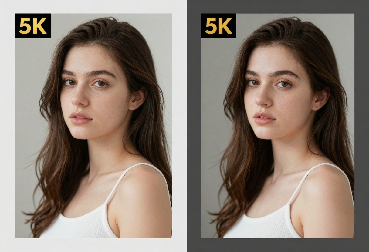 Before and after AI enhancement comparison