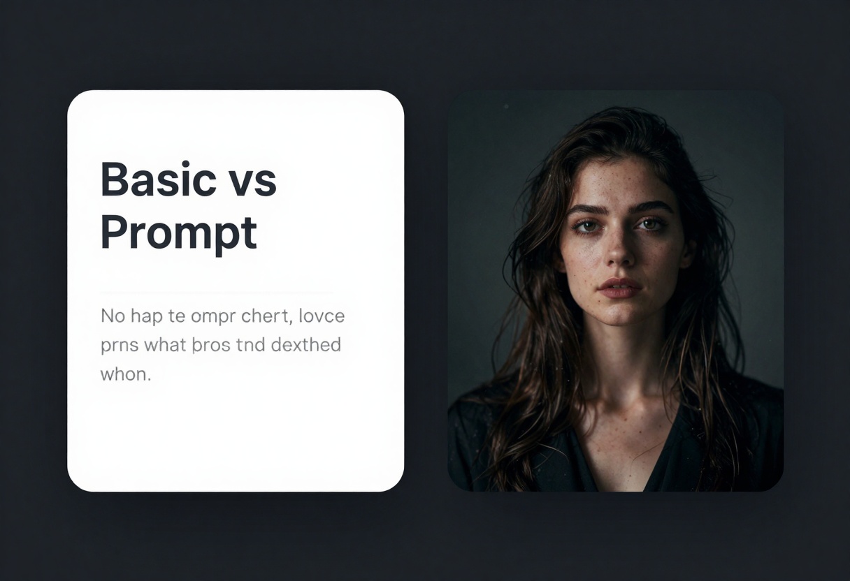 Comparison showing prompt quality impact on results