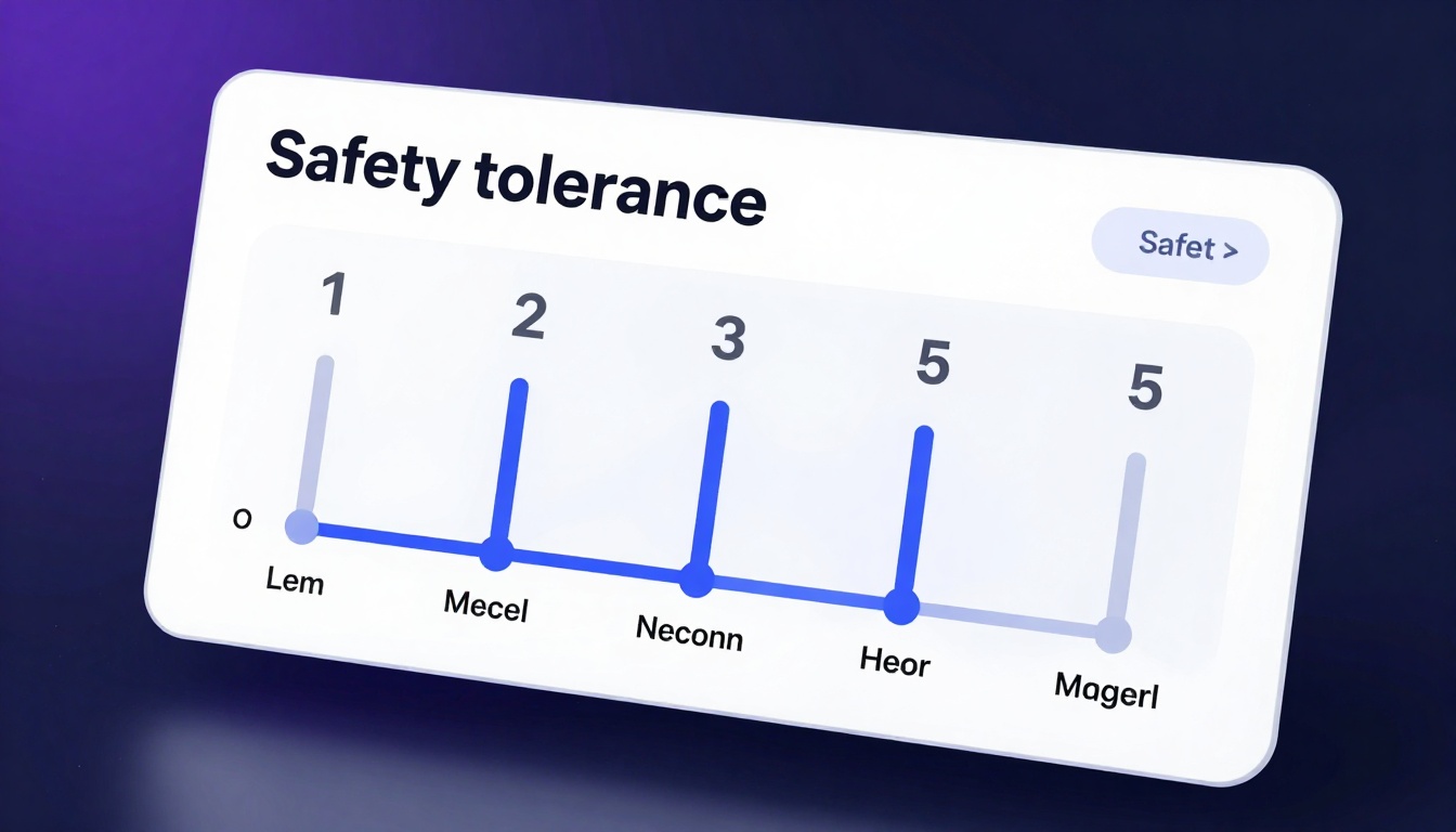 Safety tolerance interface settings