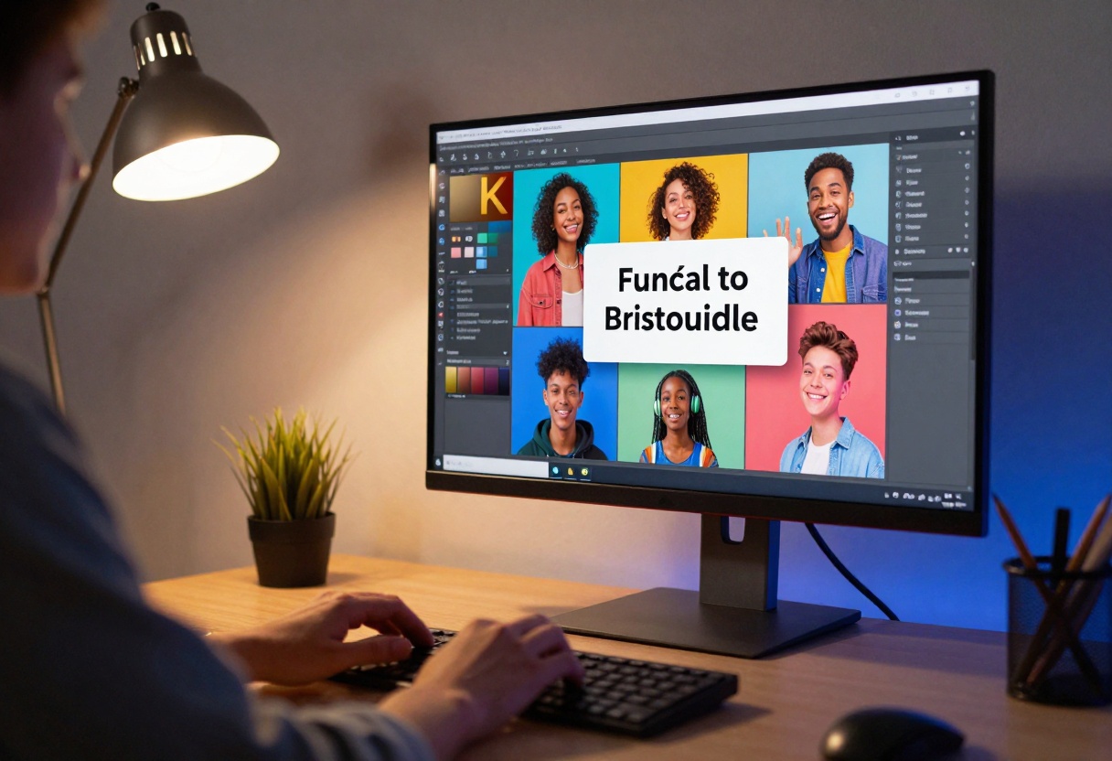 Professional workspace showing AI generation process