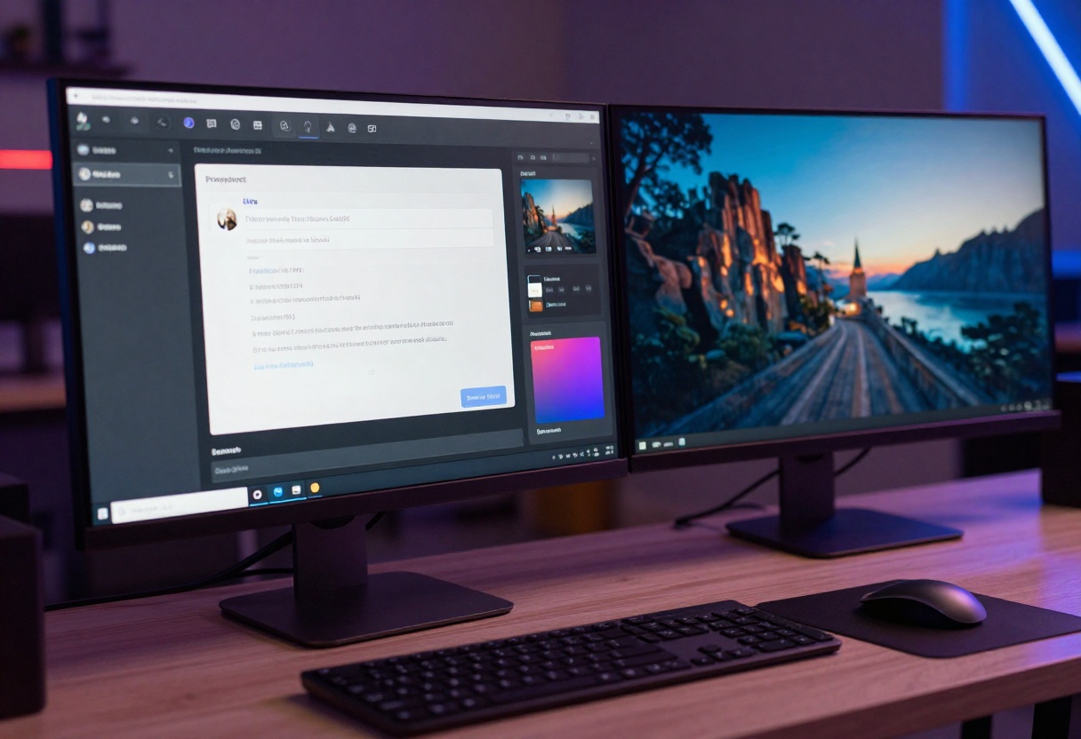 Modern AI interface on computer screen