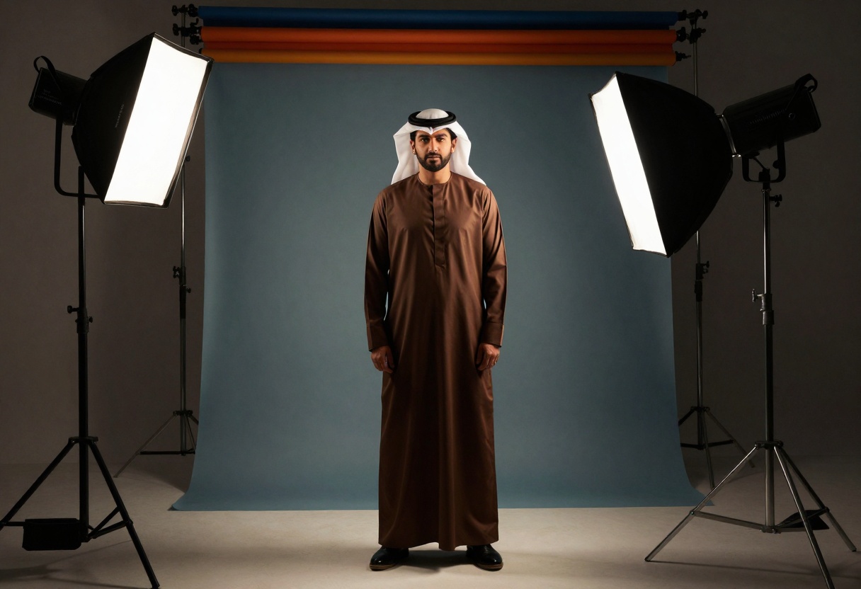 Professional portrait photography with studio lighting
