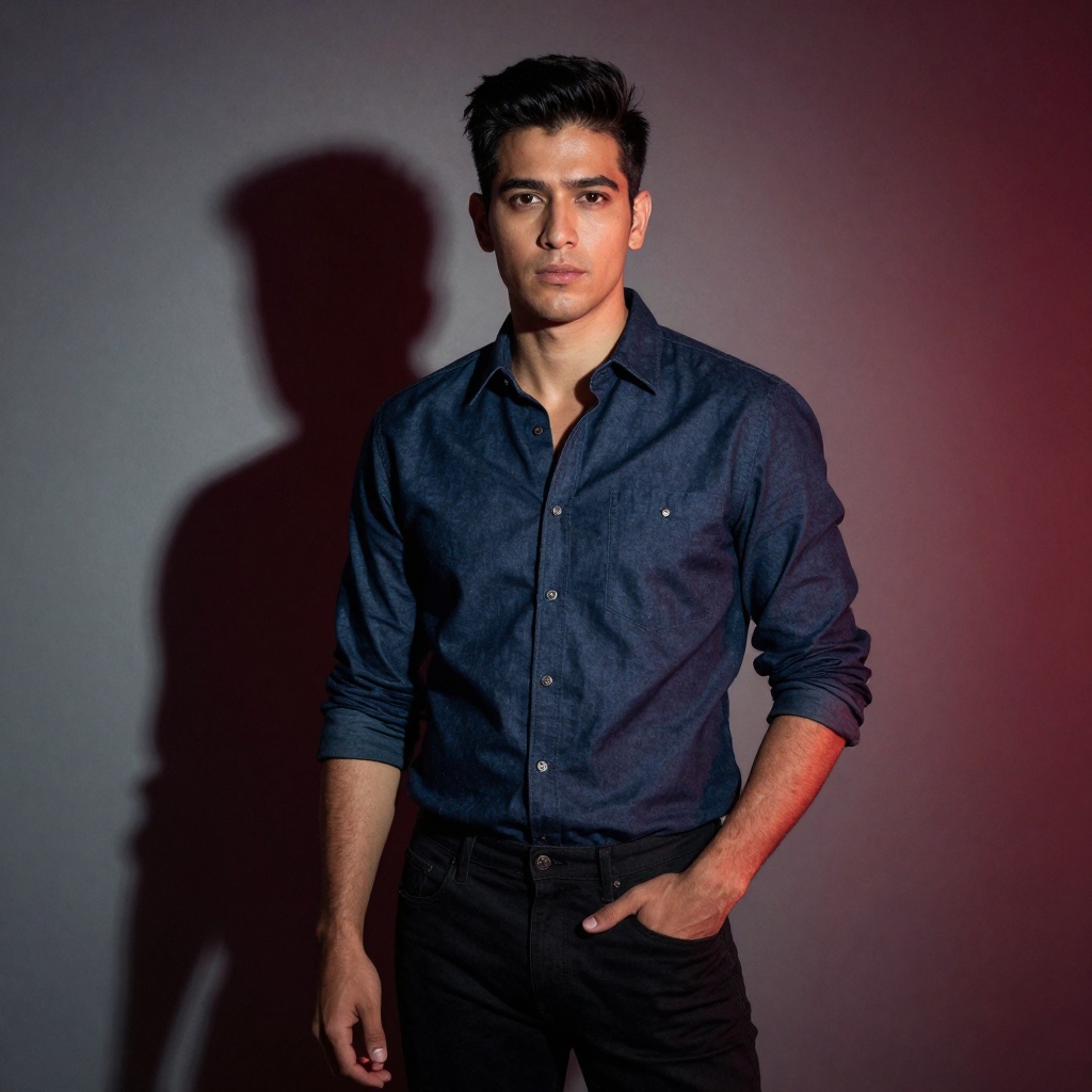 Artistic portrait showing creative lighting and professional composition