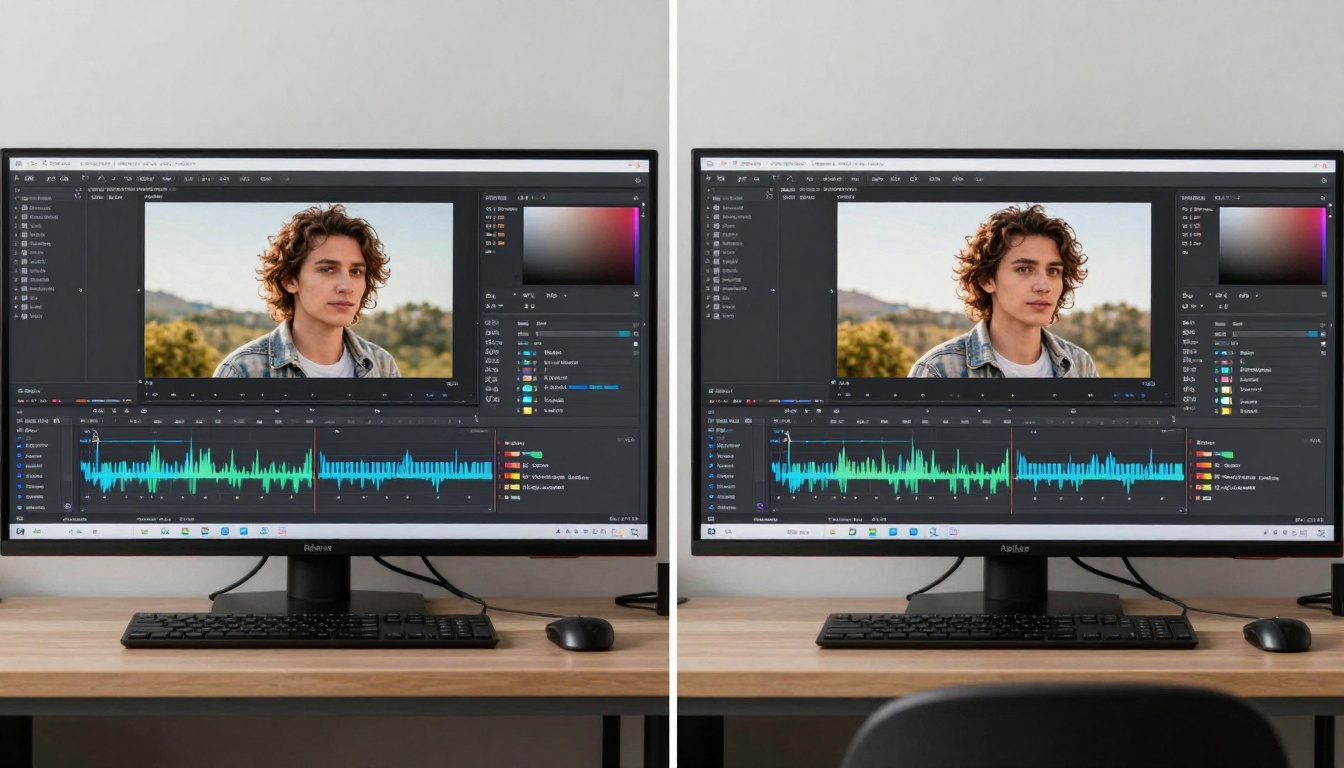 Side-by-side comparison of image quality improvements
