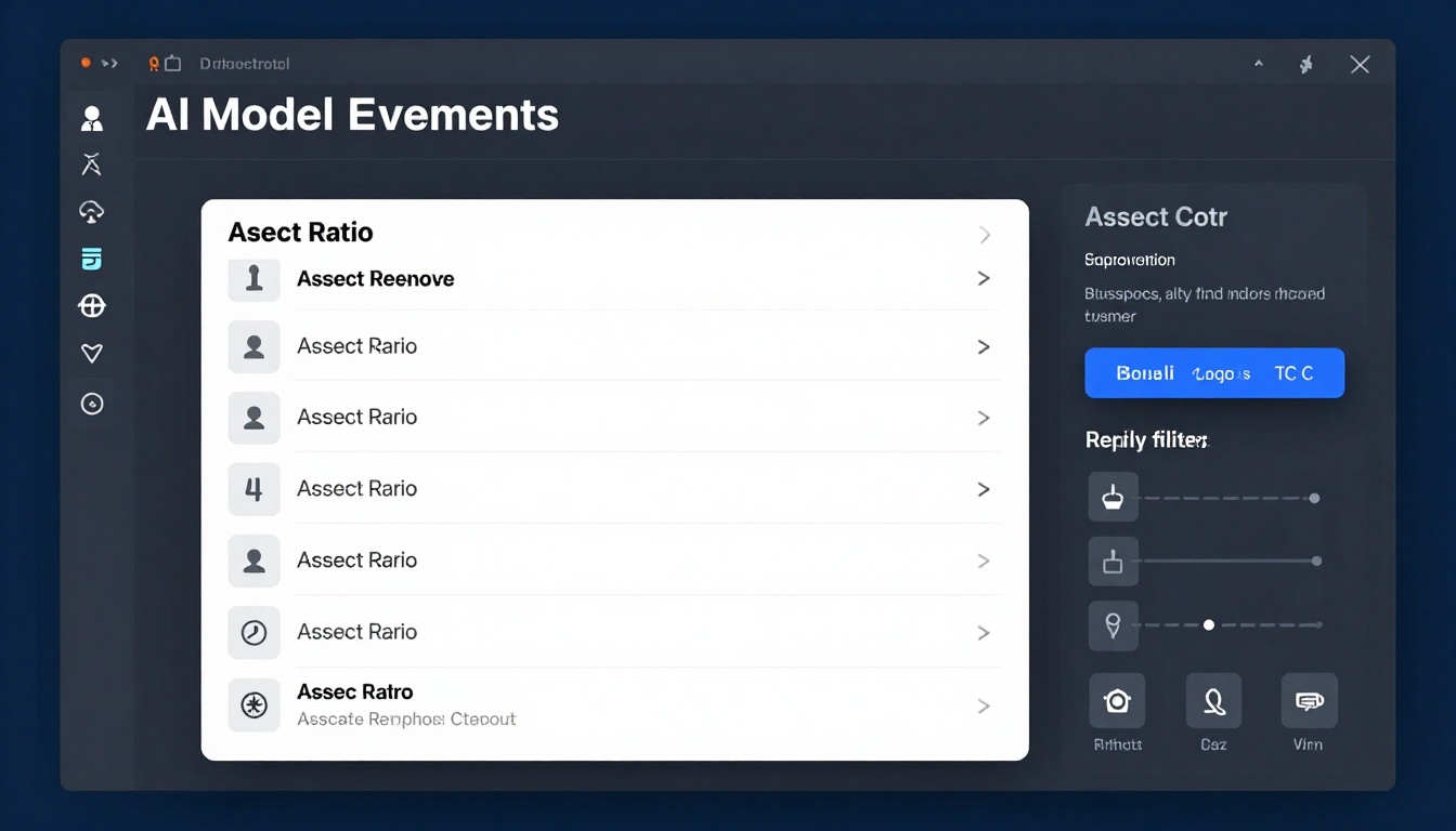 Professional settings panel showing aspect ratio and parameter controls