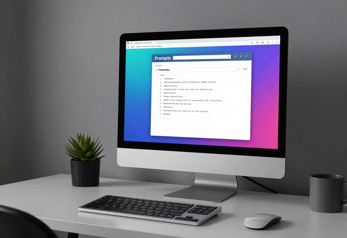 Creative workspace showing prompt writing process
