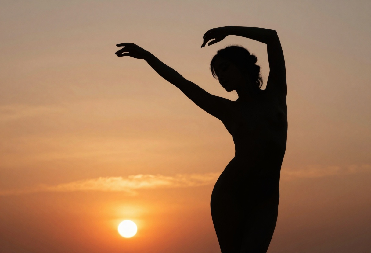 Artistic silhouette photography at golden hour