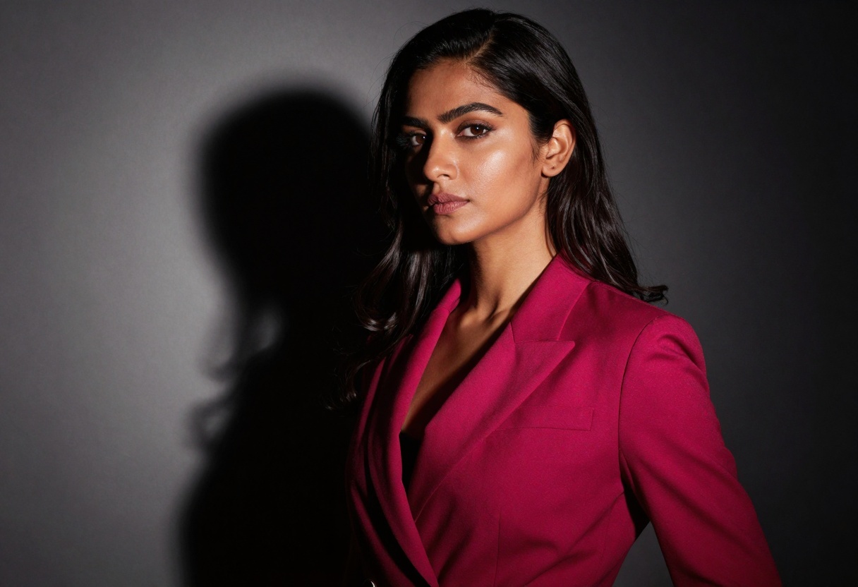 Dramatic lighting in professional portrait